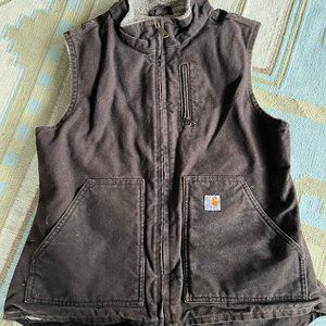 Carhartt Women's Relaxed Fit Washed Duck Sherpa Lined Mock Neck Vest